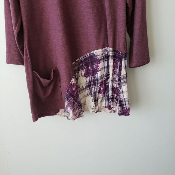 LOGO Lounge French Terry Knit Top Print Flounce size L - Picture 4 of 7